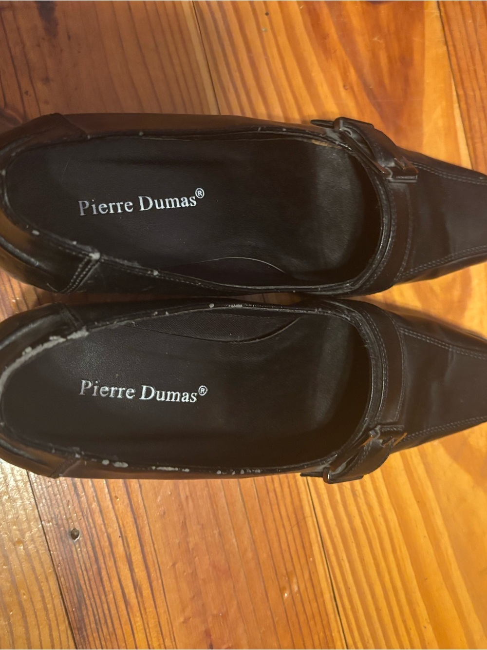 Pierre Dumas Black Pointed Toe Slip-On Loafers